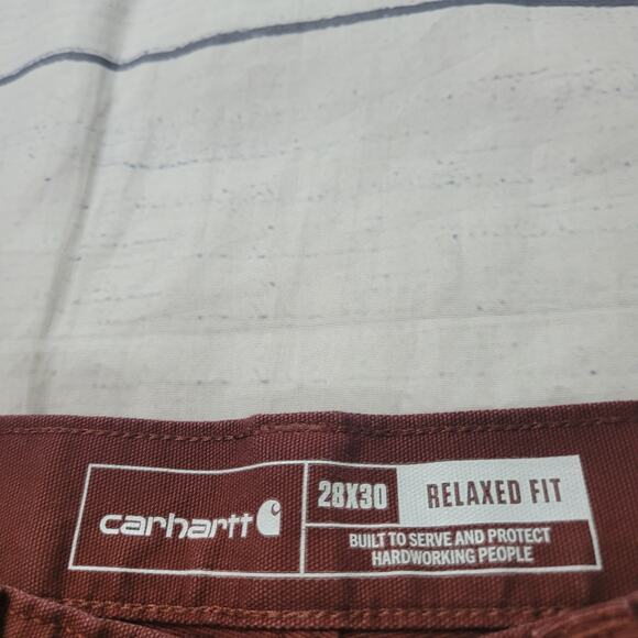 Carhartt Size 28x30 Rugged Flex Canvas Work Pants Dark Maroon Utility - Picture 5 of 9